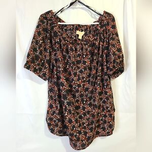 MICHAEL KORS Black Floral Top